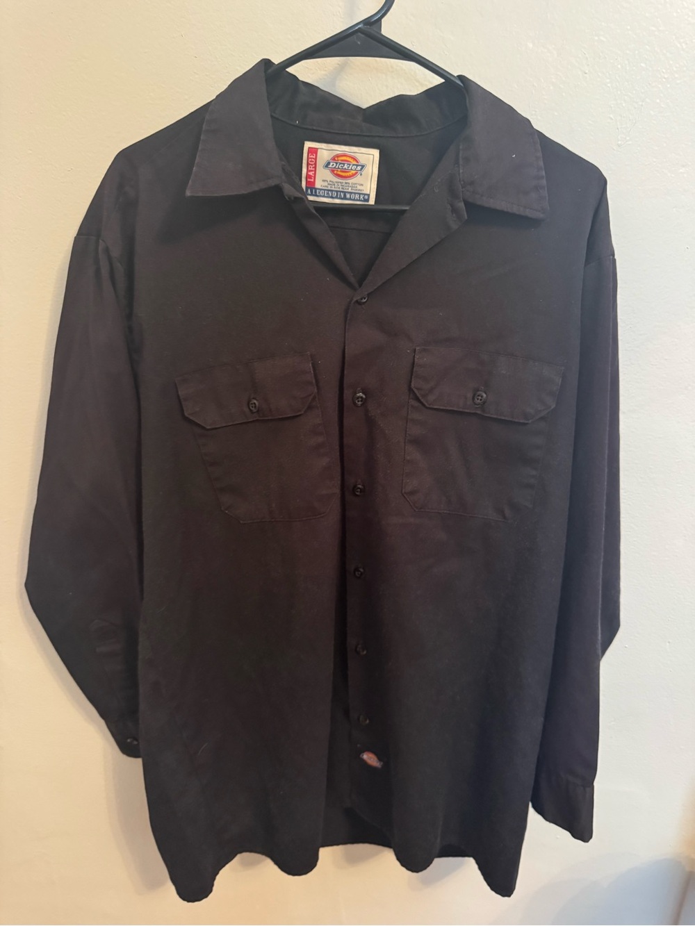 Dickies Y2K Legend In Work Black Long Sleeve Large Men’s Button down
